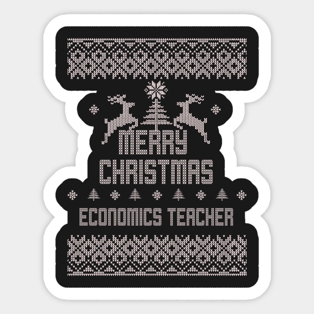 Merry Christmas ECONOMICS TEACHER Sticker by ramiroxavier